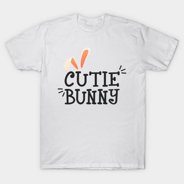 Simple Cutie Bunny Easter Typography T-Shirt by Jasmine Anderson